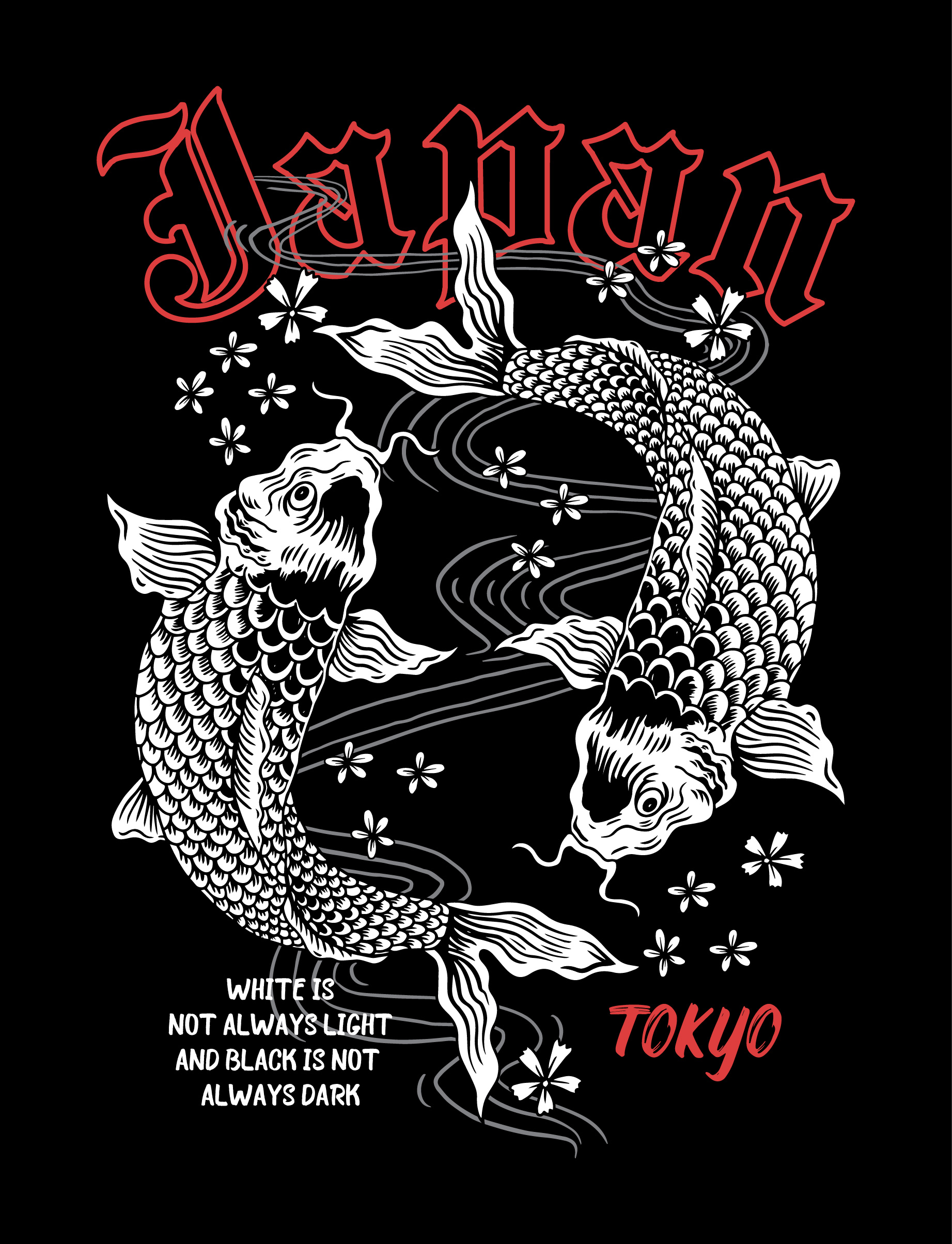 2 japanese Fish Black